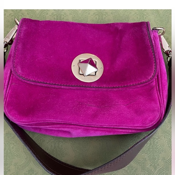 Kate Spade Fuchsia Suede Crossbody Bag - Picture 1 of 16